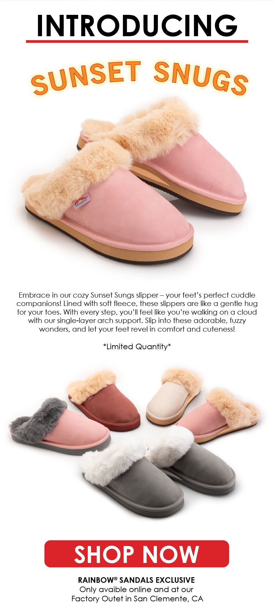 Sunset Snugs - Premier Leather, Fleece Lined Slipper