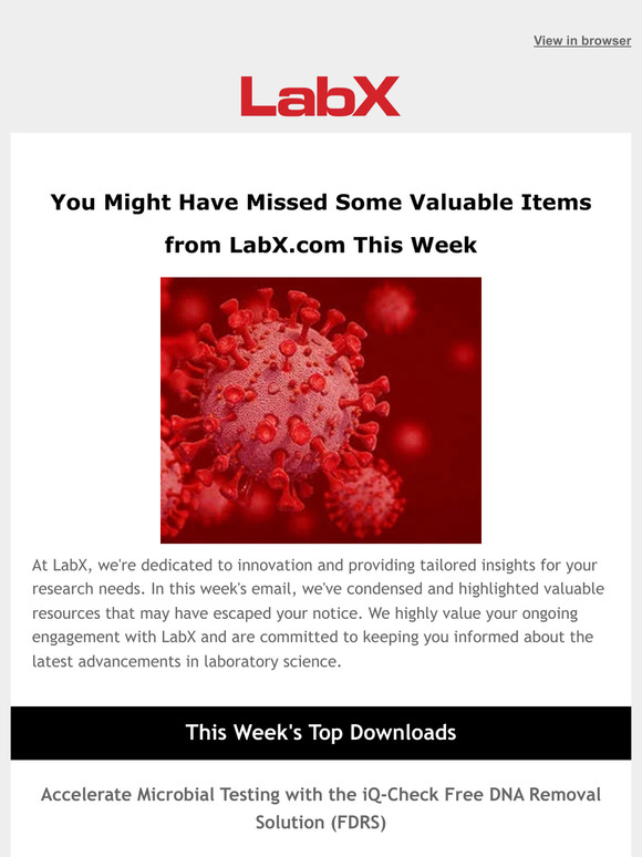 This Week at LabX: Top Downloaded eResources, Curated Selections & Webinars