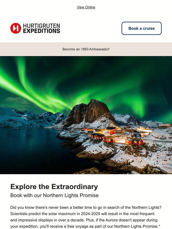 Hurtigruten Last call Give the Gift of the Northern Lights in 2024