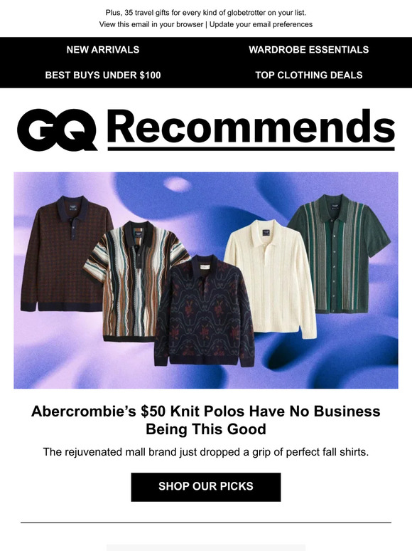 GQ magazine Abercrombie’s 50 Knit Polos Are the Key to Your Winter