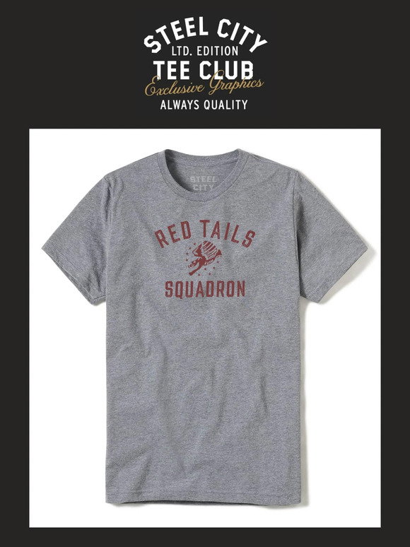Steel City Brand November s Tee Revealed Red Tails Squadron Milled Steel city brand november s tee revealed red tails squadron milled
