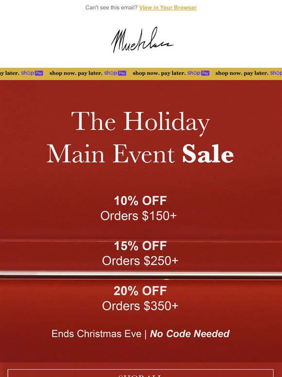 The Holiday Main Event Sale
