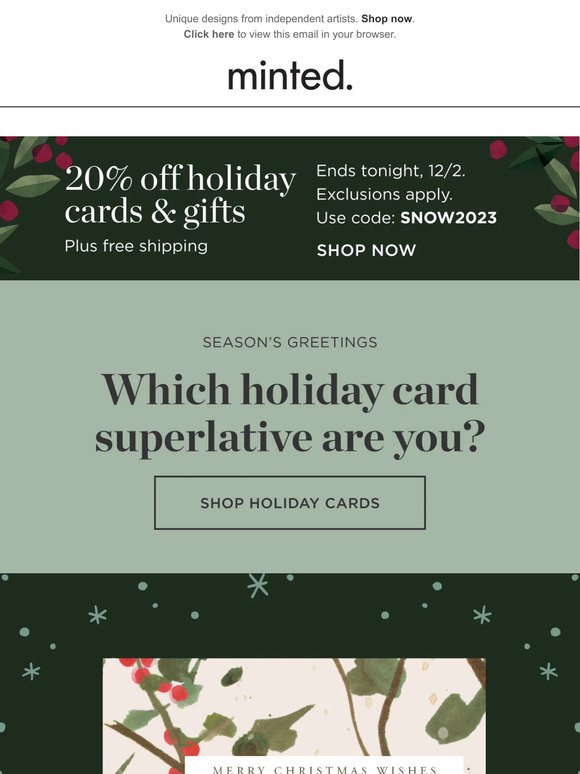 Which holiday card superlative are you?