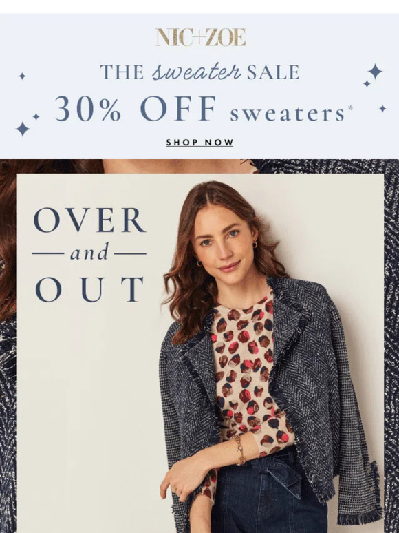 30% off sweaters + layers to match