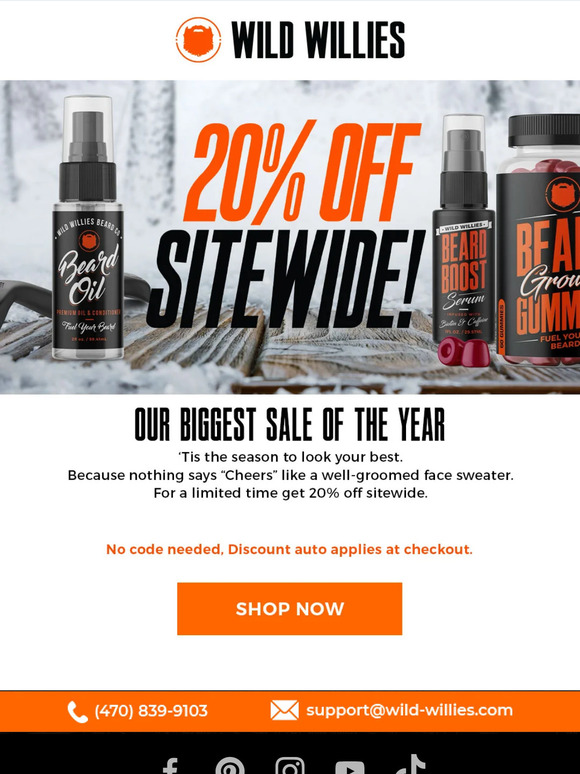20% Off Site Wide Starts... NOW!
