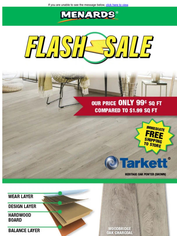 Menards Tarkett® Laminate Flooring UNDER 1 Per Sq Ft! Milled