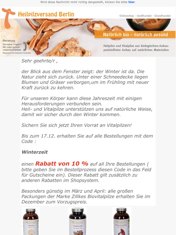 Mit Vitalpilzen in den Winter- große Rabattaktion 🍄