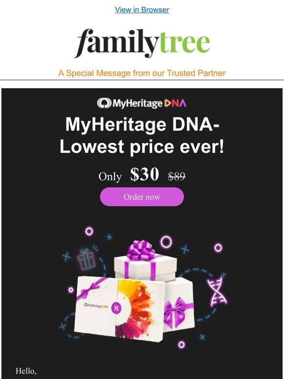 LAST CHANCE! 🎉 MyHeritage DNA has just dropped to its lowest price EVER!