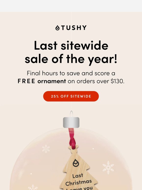 Final hours to save 25% off sitewide