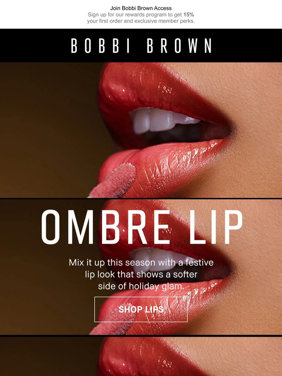A softer take on holiday lips
