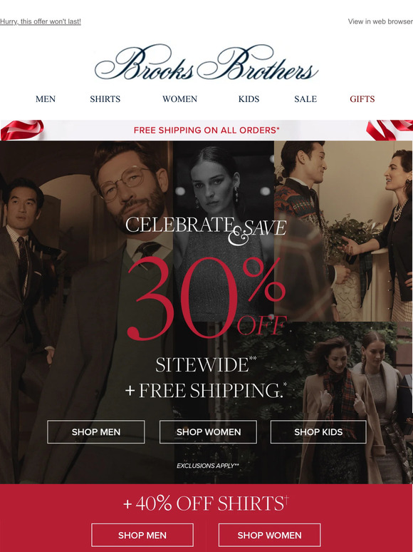 40% off Shirts. PLUS 30% off everything else