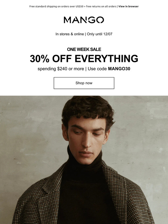 Mango Email Newsletters Shop Sales, Discounts, and Coupon Codes