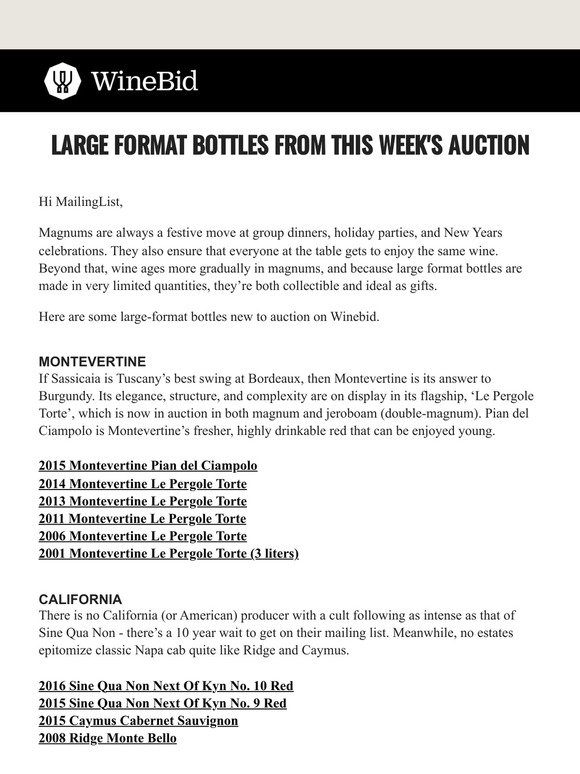 Magnums and Jeroboams: Big Bottles for the Holidays.