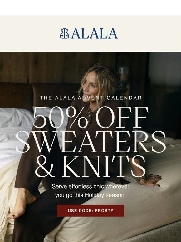 ADVENT CAL DAY 1: 50% off knits