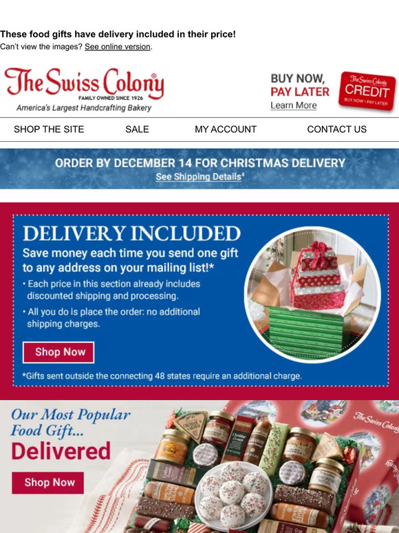Swiss Colony We Deliver Christmas Convenience Milled