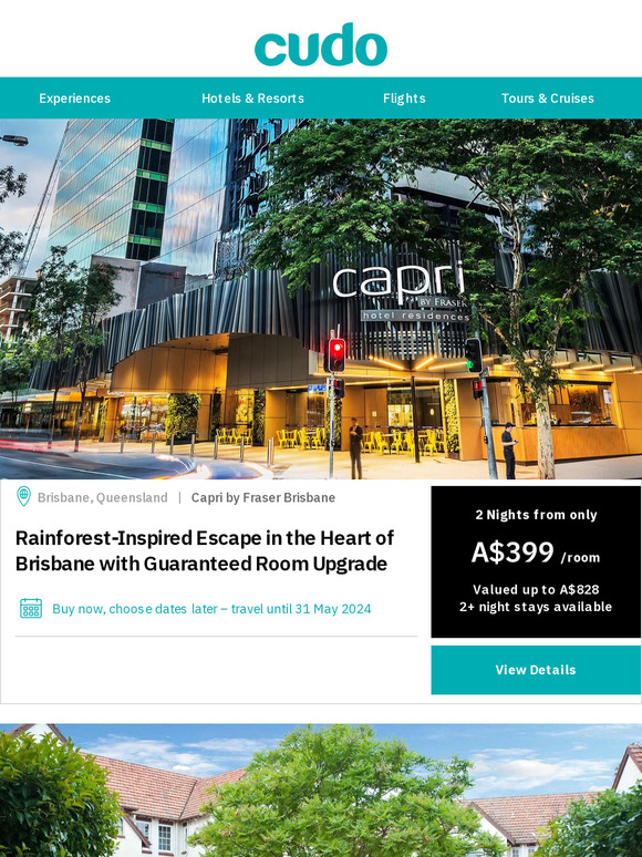 Check out these deals in Brisbane, Canberra, Thailand & Bali