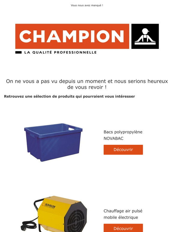 Bonjour —, nous avons pensé à vous !