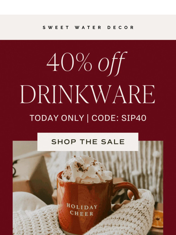 40% OFF Drinkware ☕️ Today ONLY!