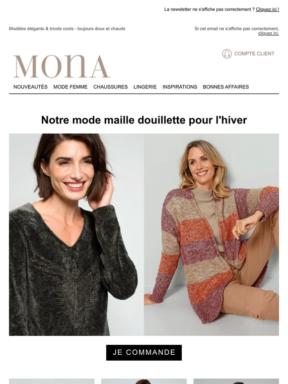 On se pelotonne dans la mode maille de MONA
