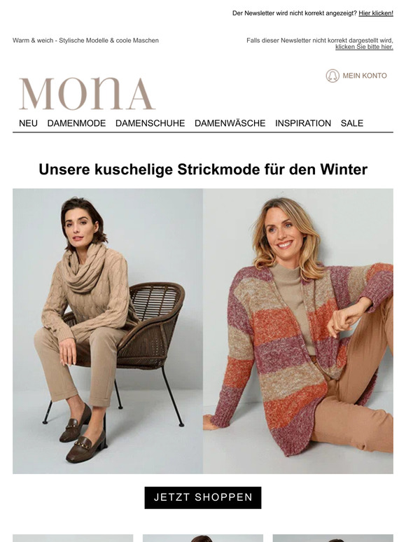 Einkuscheln in Strickmode von MONA