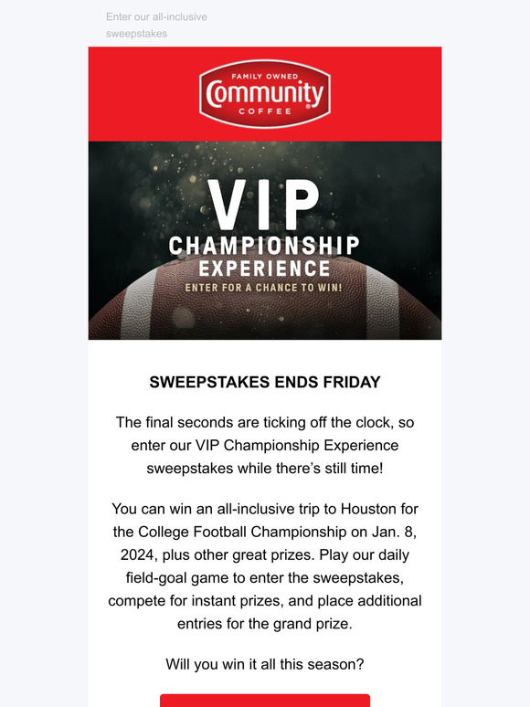 Last week to score a VIP 🏈 trip!