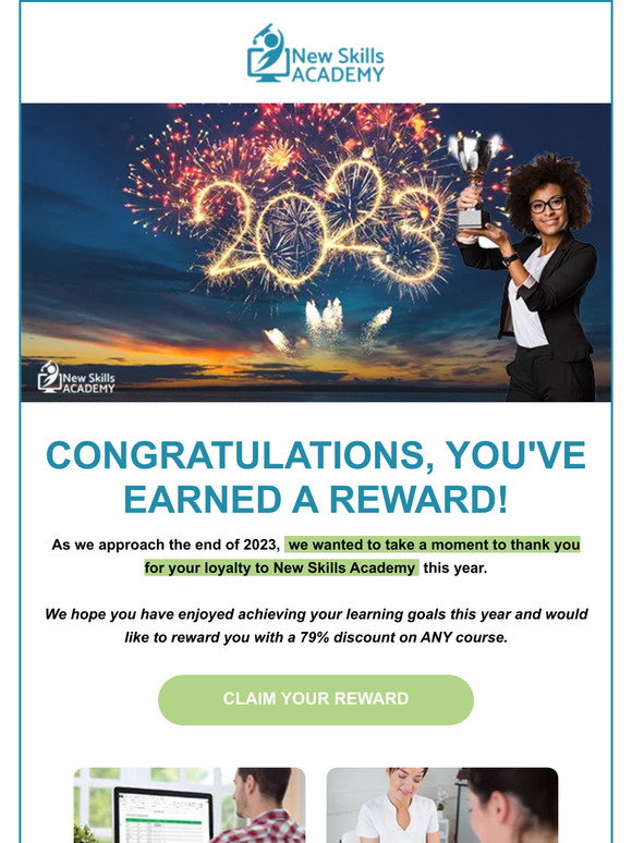 New Skills Academy: Congratulations, you've earned a reward! | Milled