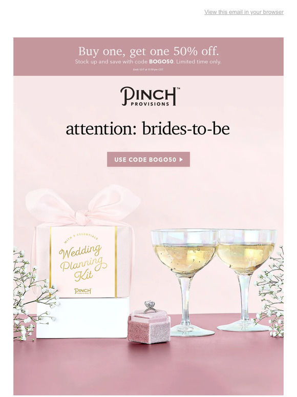 BOGO50 on all Wedding Kits!