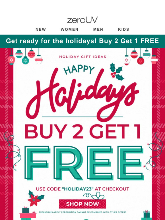 Happy Holidays 🎄🔔 Buy 2 Get 1 FREE