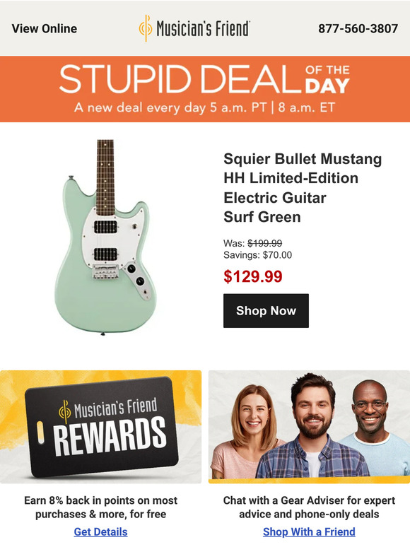 Guitar deal deals of the day