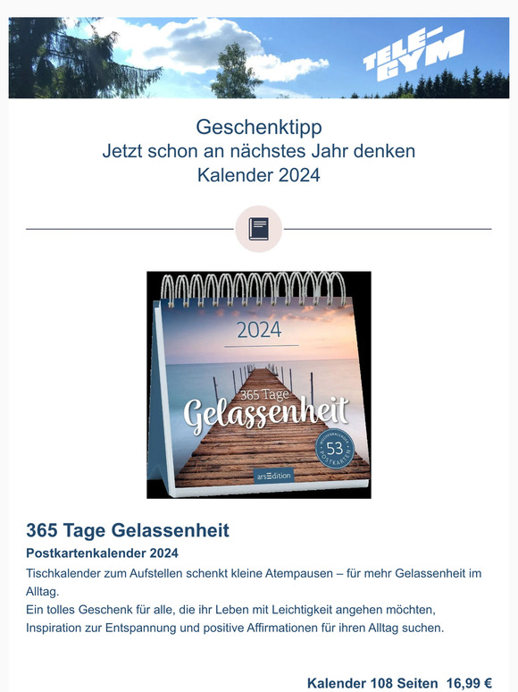 TELE-GYM: TELE-GYM Geschenktipp Kalender 2024 | Milled