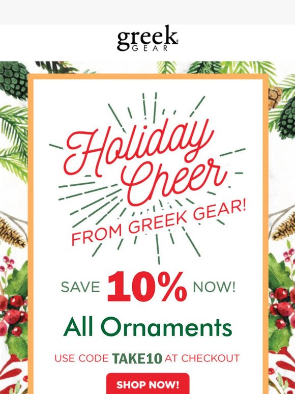 Save 10% On Fraternity & Sorority Christmas Ornaments 🎄