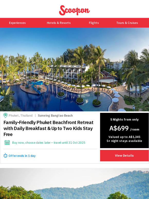 Last Chance Phuket! Plus China Tour, Gold Coast & Bali