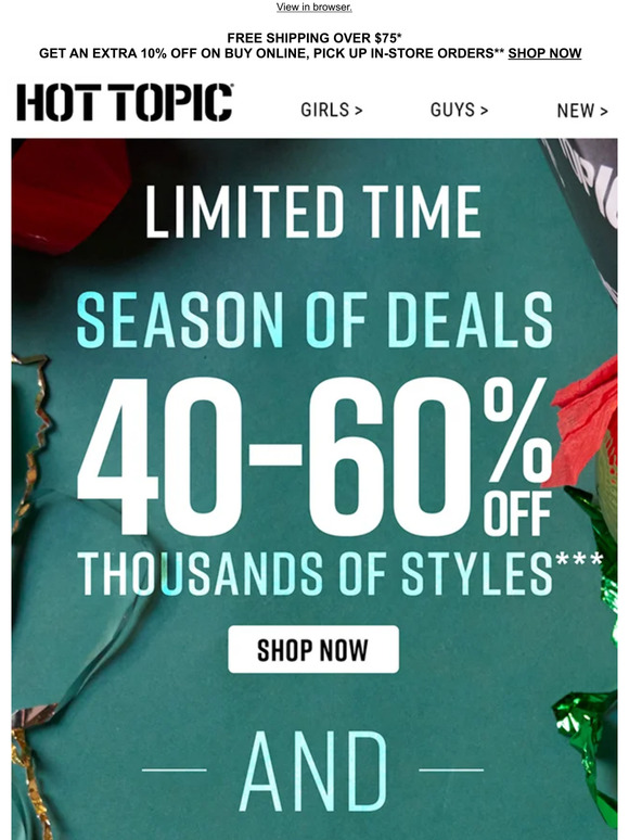40%-60% Off THOUSANDS of styles 🛒 Limited time!