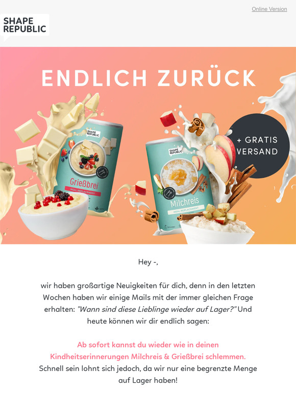 Shape Republic: 😋 ENDLICH ZURÜCK: Milchreis &amp; Grießbrei | Milled