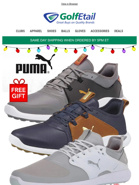 FREE PGA Tour Hat with the purchase of PUMA Golf Shoes • 10 styles