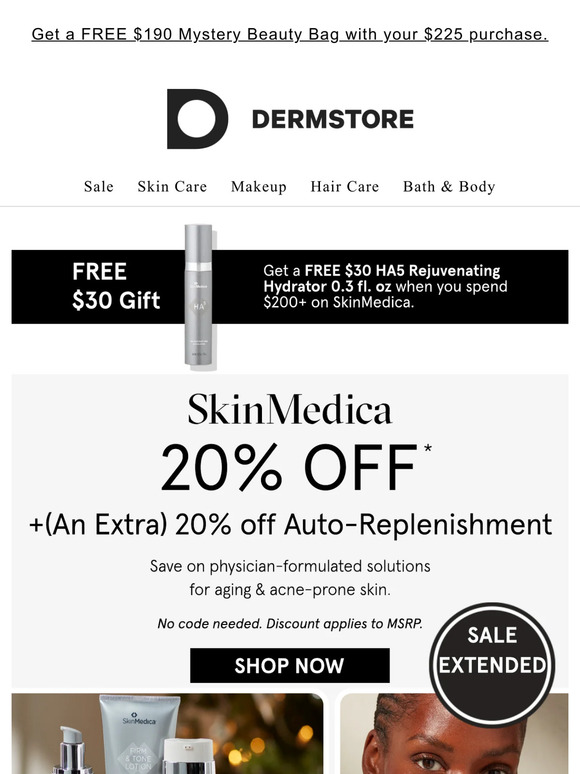 SALE EXTENDED: 20% off SkinMedica's age-defying formulas