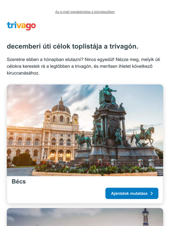 Hová utaznak az emberek a környékéről december folyamán?