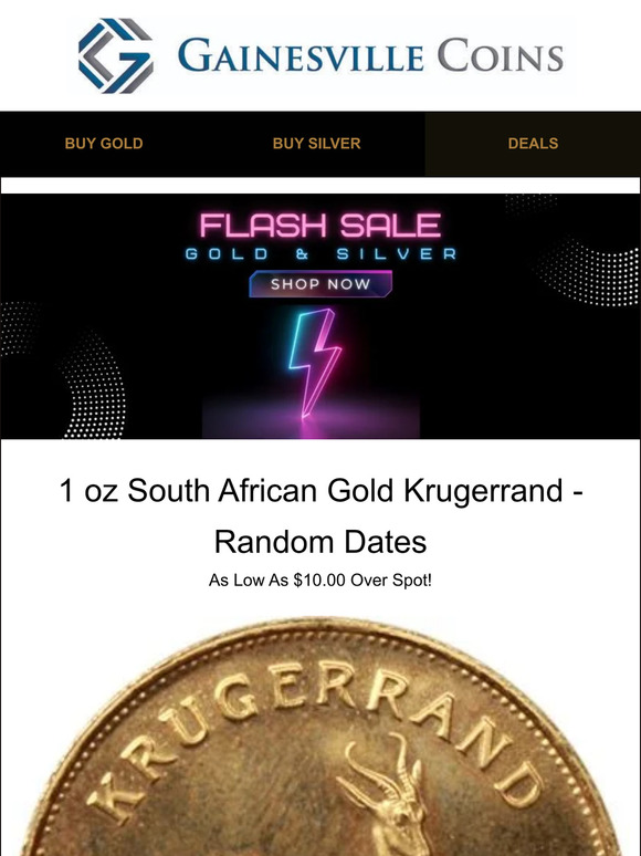 Gold Krugerrand Special -$10 Over Spot (as low as)