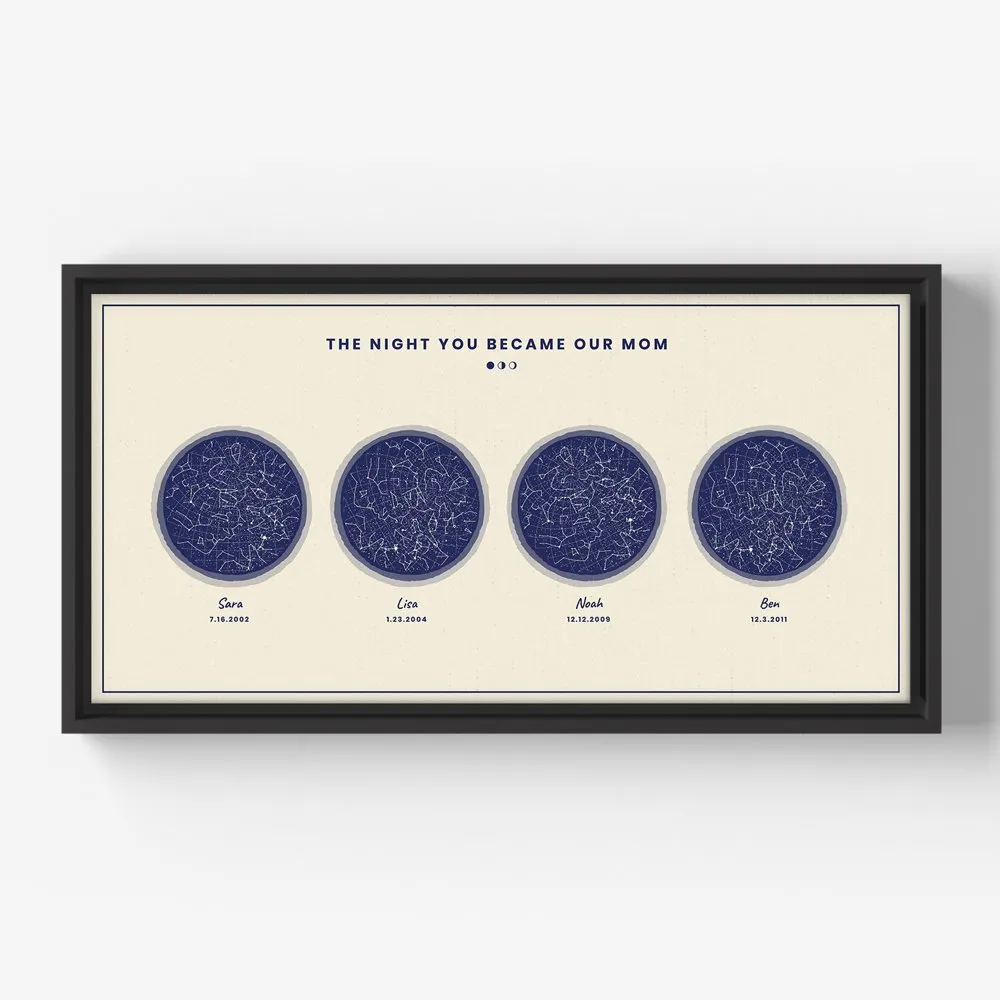 Image of Starry Memories - Custom Starmap Canvas for Moms and their Kids