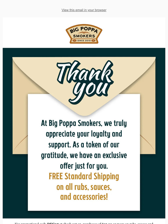 Big Poppa Smokers Spread Joy with Free Shipping Holiday Special