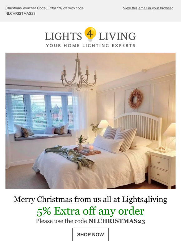 Christmas lighting offer 5% off all Orders 🎄