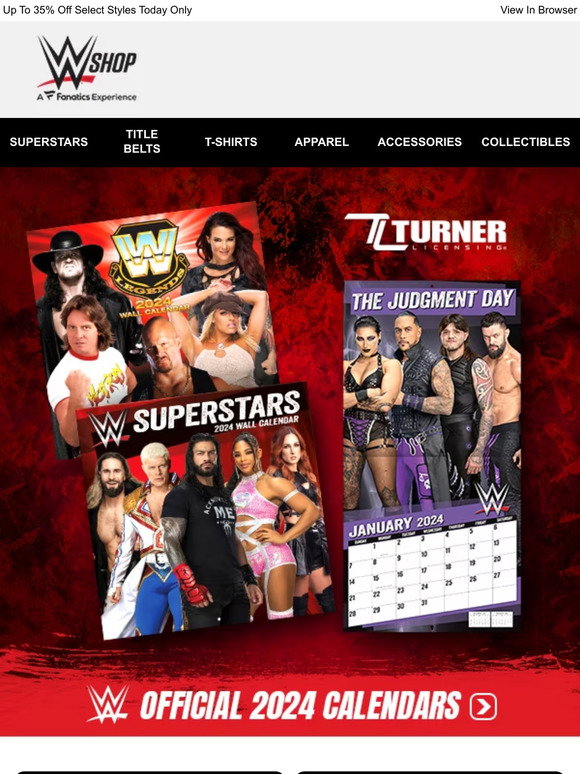 Official 2024 WWE Calendars From Turner Milled