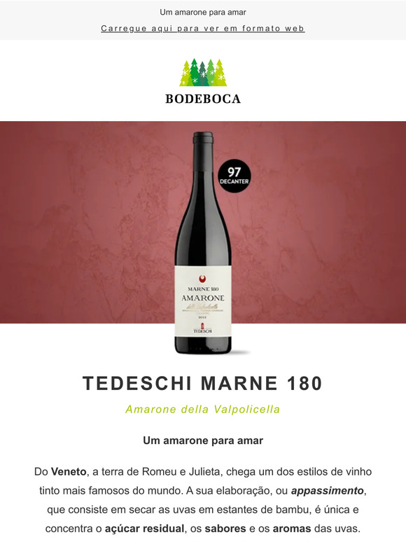 Tedeschi Marne 180: o amarone que vai conquistar o seu paladar com 97 Decanter 💘