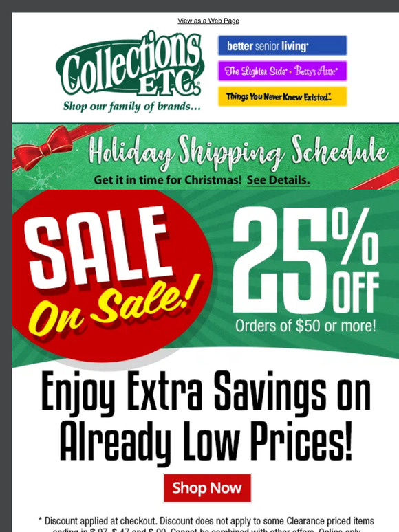 ☑ Check email ☑ Shop Sale On Sale ☐ Save 25%