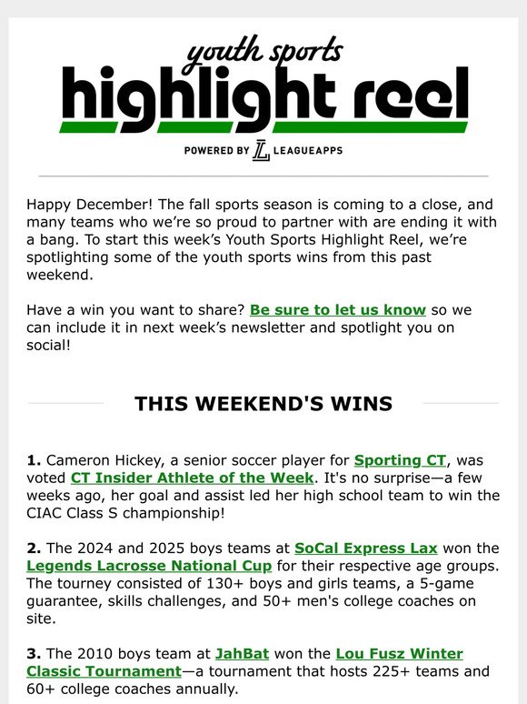 Your Need to Know in Youth Sports This Week