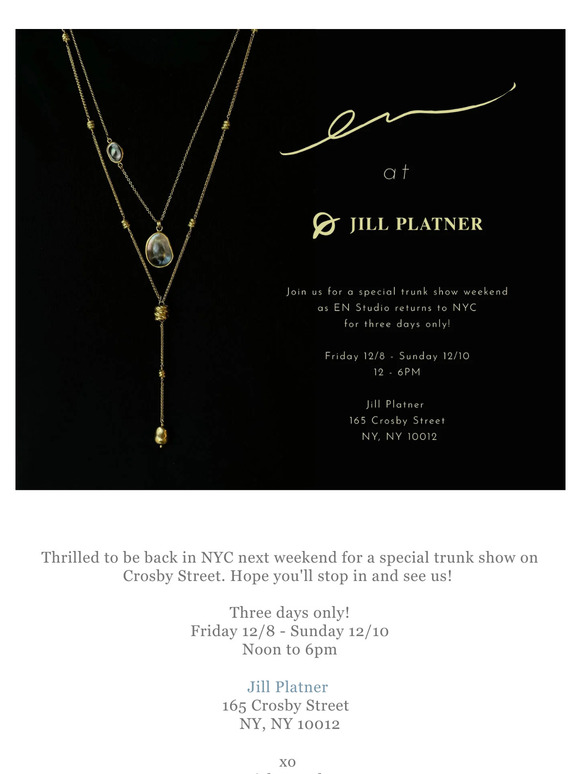 NYC Pop Up at Jill Platner // 12.8 thru 12.10