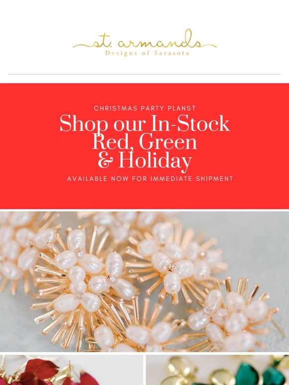 In-Stock Red, Green & Holiday Earrings