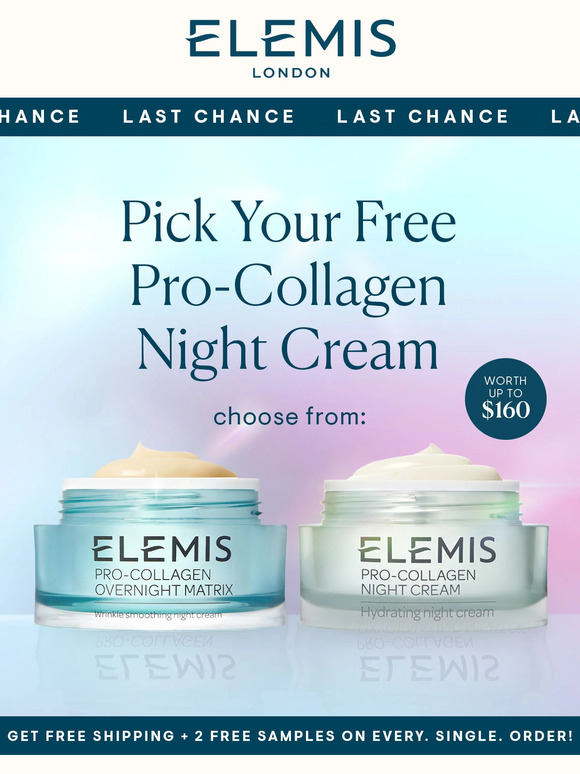 Elemis Last Chance Your FREE Night Cream is Waiting Milled