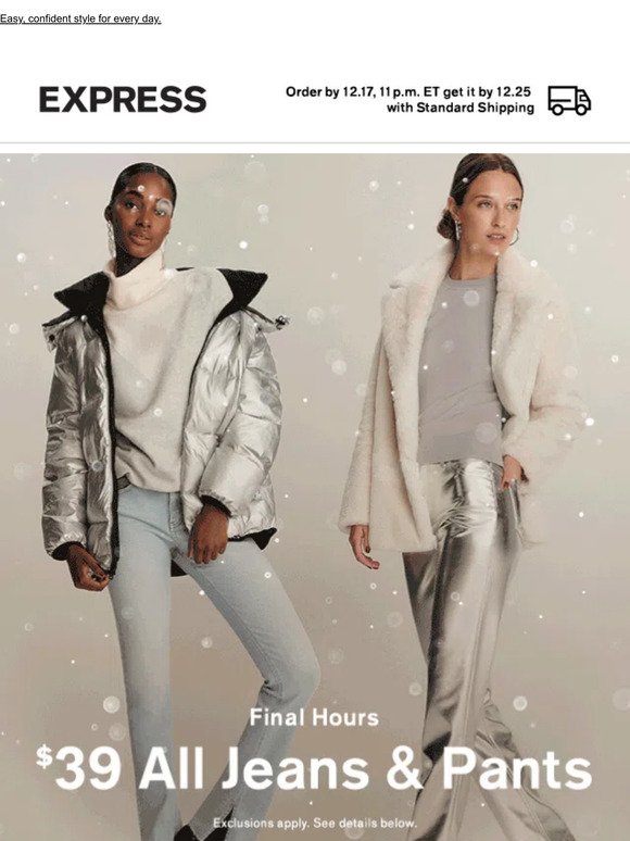 QUICK! Time’s running out on $39 jeans & pants