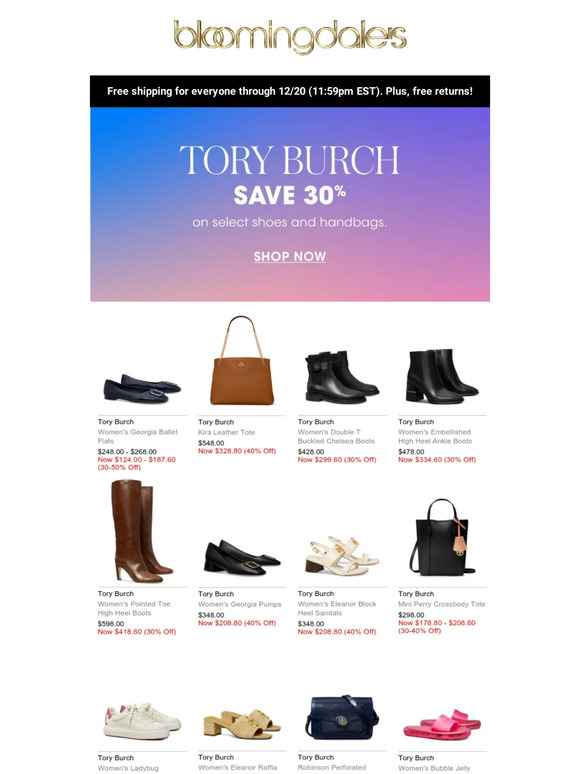 Bloomingdales tory cheap burch